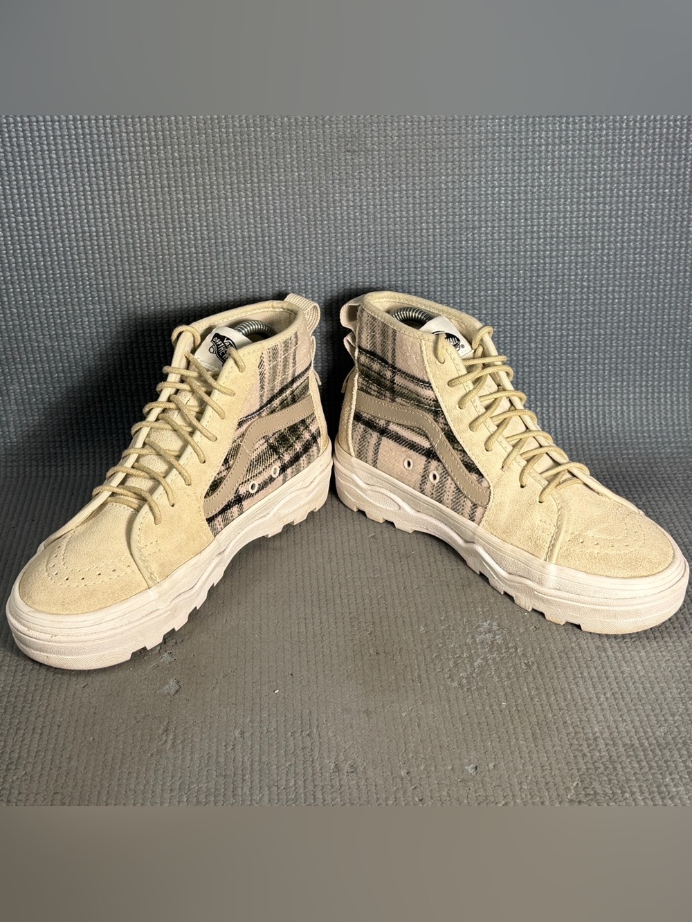 Vans Sentry Sk8-Hi Top Plaid Turtledove Ultra Cushion Sneakers Women’s Size 6.5 - Picture 4 of 9